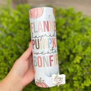 Fall Flannels Pumpkins and Bonfire 20oz Tumbler